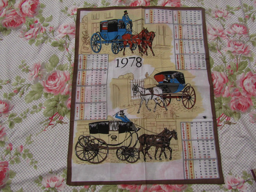 Torchon calendrier vintage