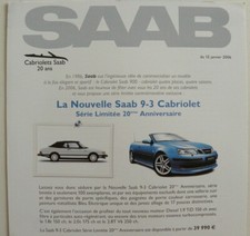Brochure SAAB 1 feuille 20ème