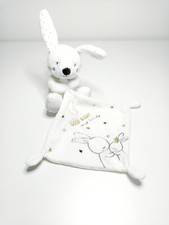 Doudou Plat Lapin Blanc Doré Or Good Night Étoile Lune Coeur Couronne Simba Toys