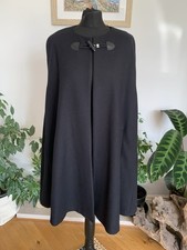 Zara Black Italian Manteco Wool Cape Poncho Coat Jacket - Medium