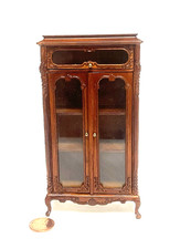 BESPAQ DOLLHOUSE MINIATURE HAVERSON VITRINE/DISPLAY NEW WALNUT FINISH  6234 NWN