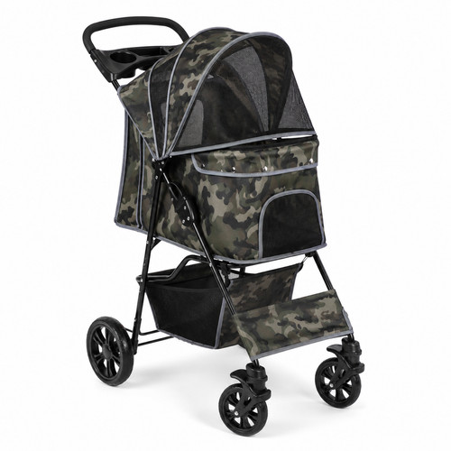 Camouflage grey pet stroller - camouflage,