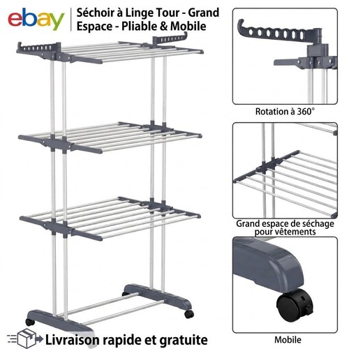 étendoir linge tour - tour, niveaux