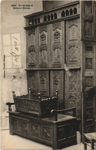 Cpa lit clos - un, berceau