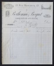 Invoice 1887 PARIS IRON BED BERTHOMIE BOCQUET illustrated 86