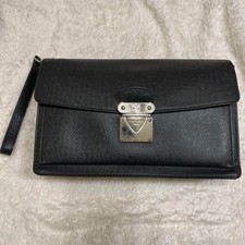 Auth Louis Vuitton Taiga Belaia Second Bag Clutch Bag Ardoise Black Leather