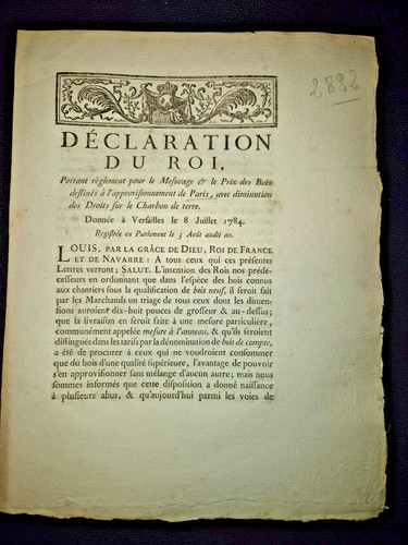 Document ancien 1784 - louis, xvi
