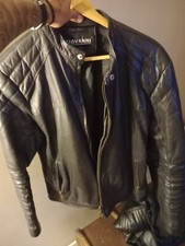 veste en cuir noir Giovanni