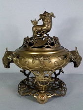 Antique Bronze Perfume Burner Rats and Volatiles China-Vietnam circa 1900 C623