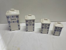 Set of 4 Czech Earthenware Spice Jars