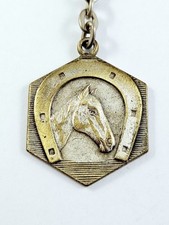 KEYCHAIN - Metal AJJA Asnières JM LAVERGNE Vintage Horse Lucky Charm