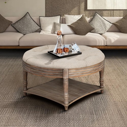 Round ottoman coffee - round,