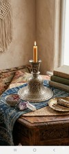 Bougeoir Ancien Métal Ciselé