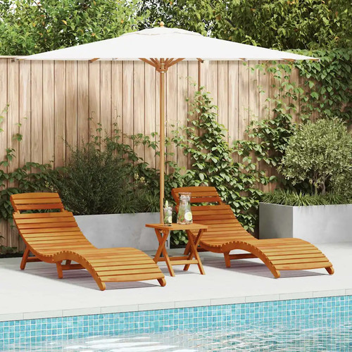 Chaises longues bois acacia - longues, d'acacia