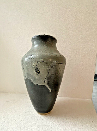 Vase raku signature à - vase, ,