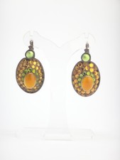 GAS BIJOUX Importantes boucles d'oreilles Dormeuses Strass Vintage