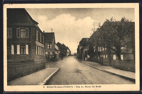 Cpa soultz sous forêts rue - cpa,