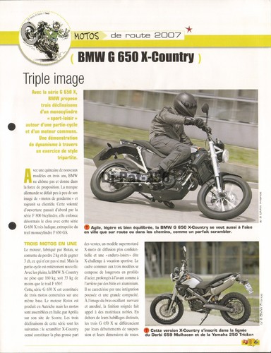 Fiche moto bmw g650 - bmw,