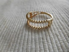 Bague en or jaune 18 carats 750 millièmes, taille 58 pierres blanches B39 LOT