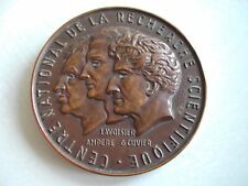 Médaille BRONZE du CNRS - profils de Lavoisier Ampère Cuvier / penseur de Rodin