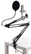 Kit Microphone Studio Condensateur Cardioide XLR Chant Voix Support Bras Filtre