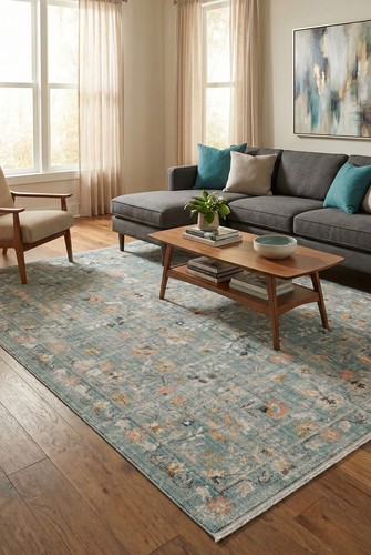 Tapis vert rétro traditionnel