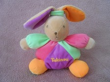 Doudou peluche lapin orange