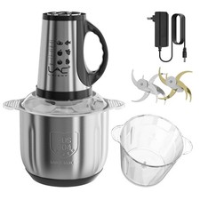 Hachoir à viande électrique 2,5 l, mélangeur de hachoir alimentaire à 3 vitesses