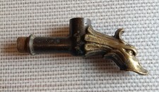 Antique Solid Brass Faucet Tip, Dragon/Gargoyle Head, 1880-1920