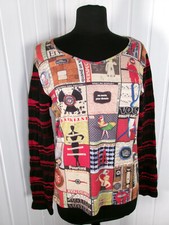 T-shirt manches longues noir rayé bordeaux bi matiere AVENTURES DES TOILES 44/46