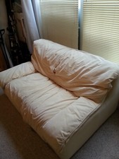 French Corduroy Roche Bobois Love seat, Chair & Ottoman