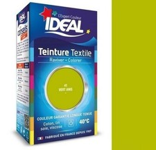 Teinture avec fixateur vert anis 41 tissu vêtement textile coton lin viscose soi