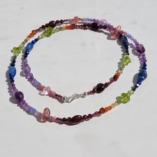 collier argent pierre