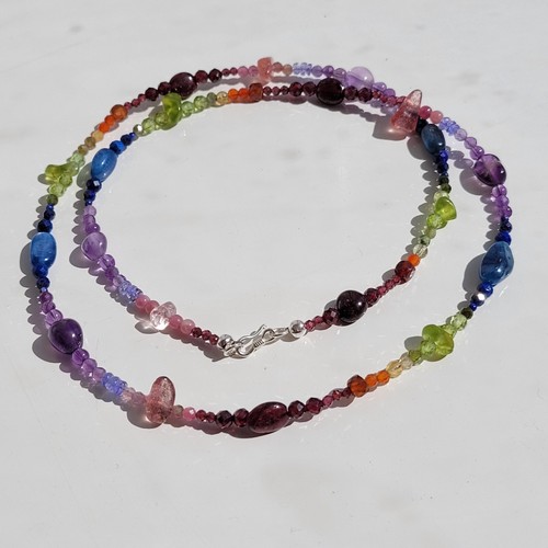 Collier argent pierre - argent,