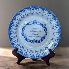 Antique Ferrière la Petite plate "Similar to the turtledove, I will be...