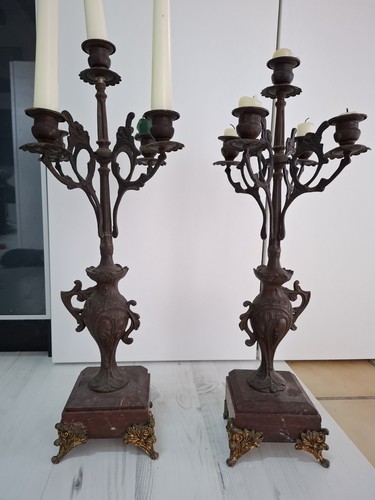 Paire chandeliers anciens - chandeliers,