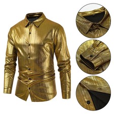 Chemise en or brillant pour