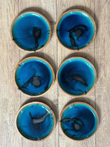 Lot assiettes grès - en, bleu