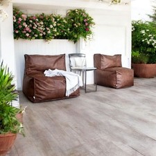 Poufle de chaise longue en cuir fait main - repose-pieds ottoman carré |...