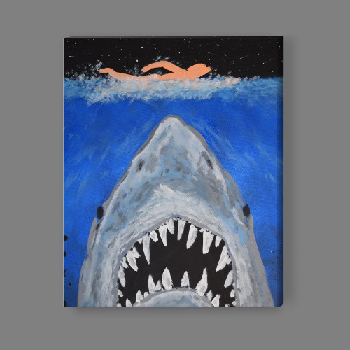Jaws painting canvas photo - painting, or