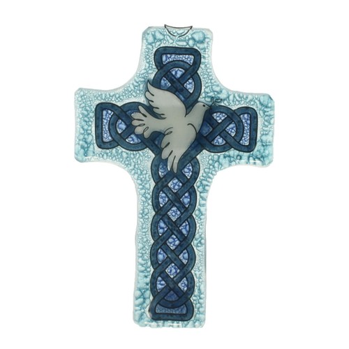 Croix verre bleue - verre, une