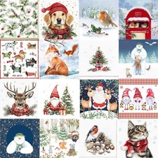 Christmas Napkins Party Tableware Serviette Paper Xmas Dinner Table Decoration