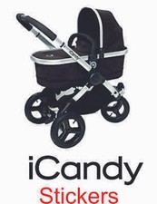 Icandy 2X Rechange Poussette Chasse Pousette Autocollants 100x25mm Toute Couleur
