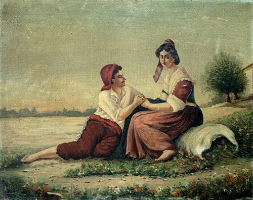 Huile toile marouflée sur - huile,
