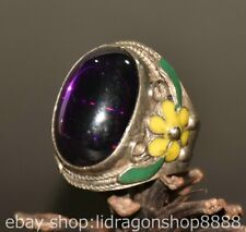 1.2"" Silver Purple Flower Jewelry Jewelry Jewelry for Women and Men Ring