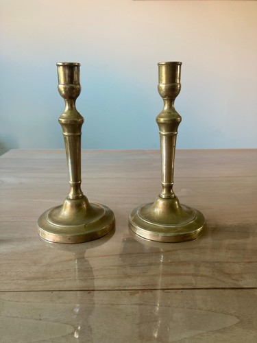 Paire bougeoirs anciens - paire,