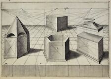 VREDEMAN DE VRIES Hans, perspective, cube, hexagon, geometric shapes