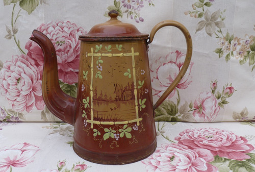 Ancienne cafetiere emaillee - cafetiere,