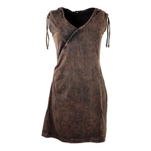 Robe capuche marron - à,