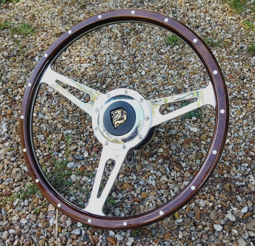 Volant bois rivets 38cm - bois,